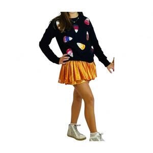 NEW SWEET SOUL sequin candy corn sweatshirt in black